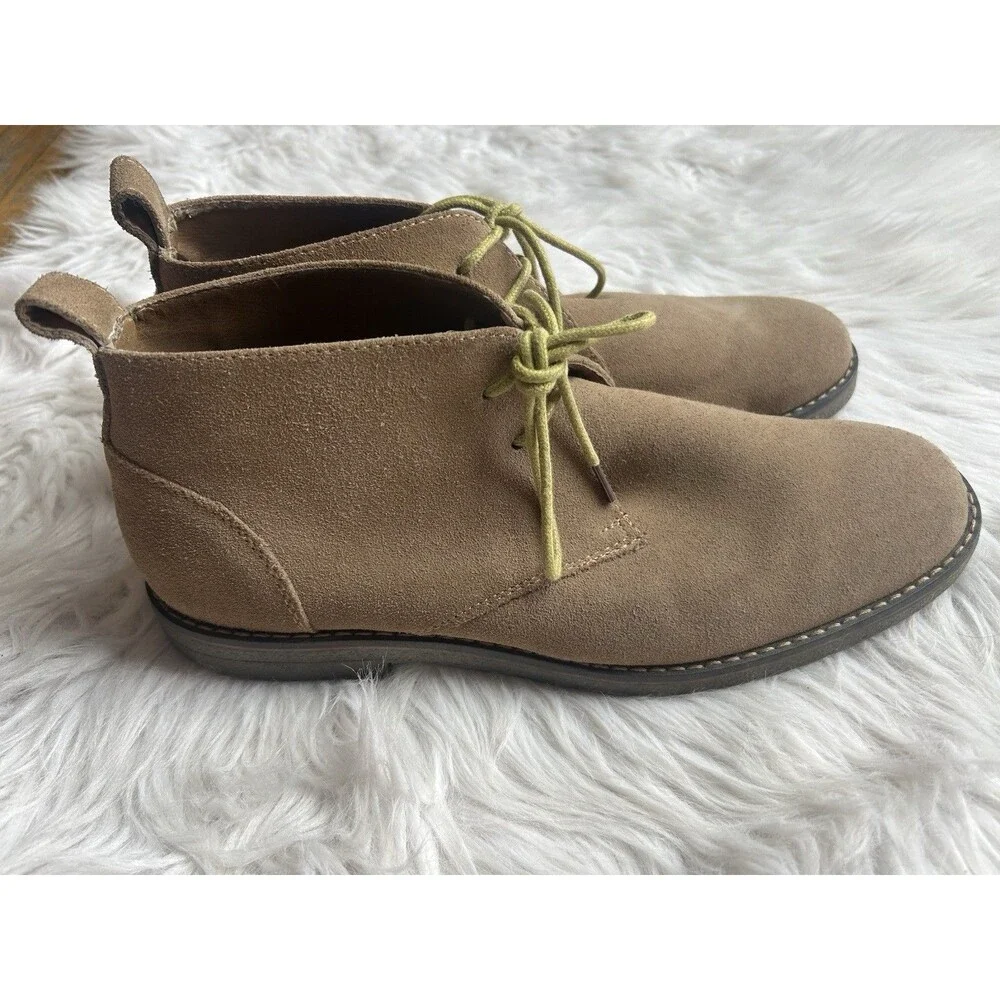 GH Bass Pearce Mens 11.5 Tan Suede Leather Chukka Desert Boots Brown FLAWS